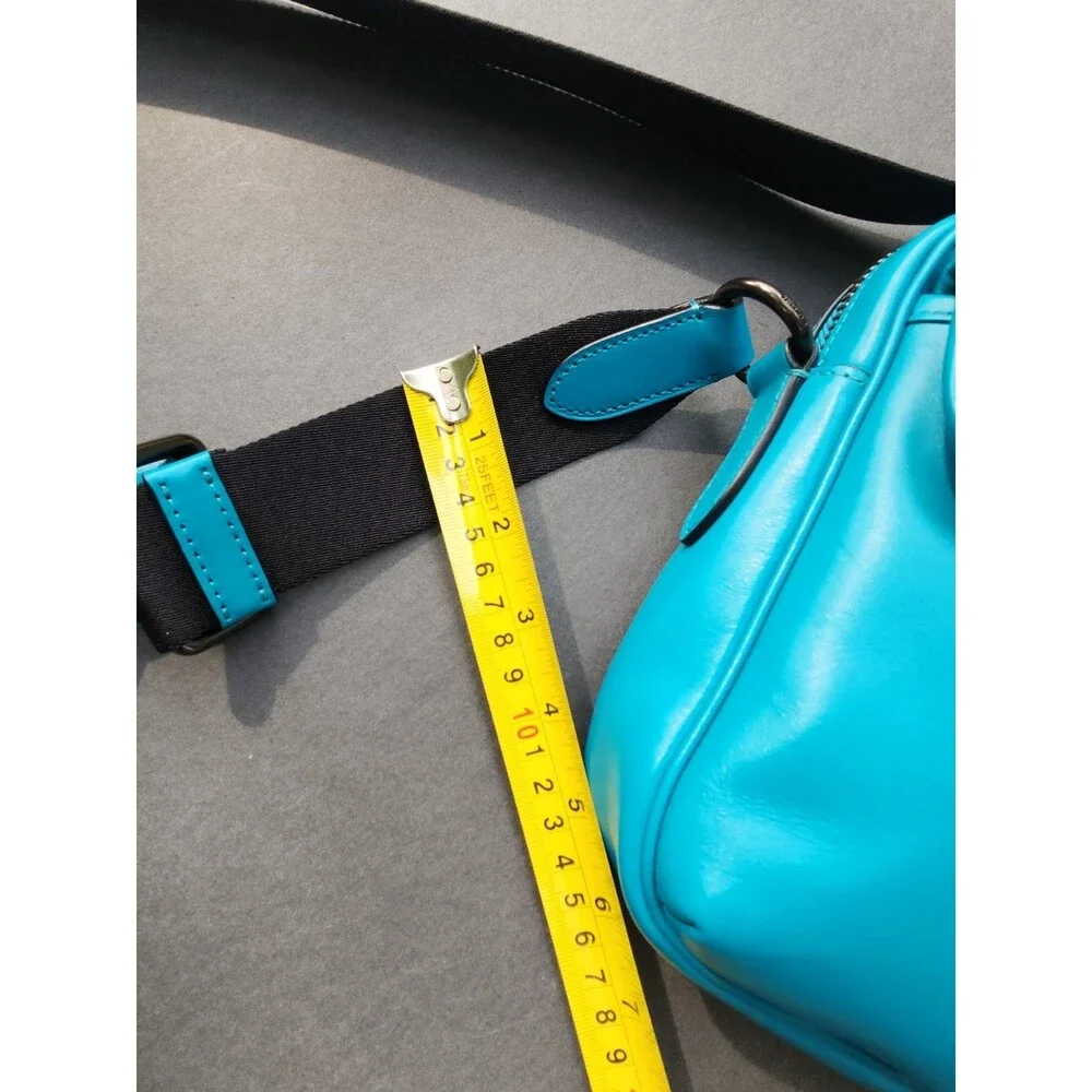 Coach Heritage Crossbody Bag Turquoise Blue Smooth Calf Leather C1269 Turnlock